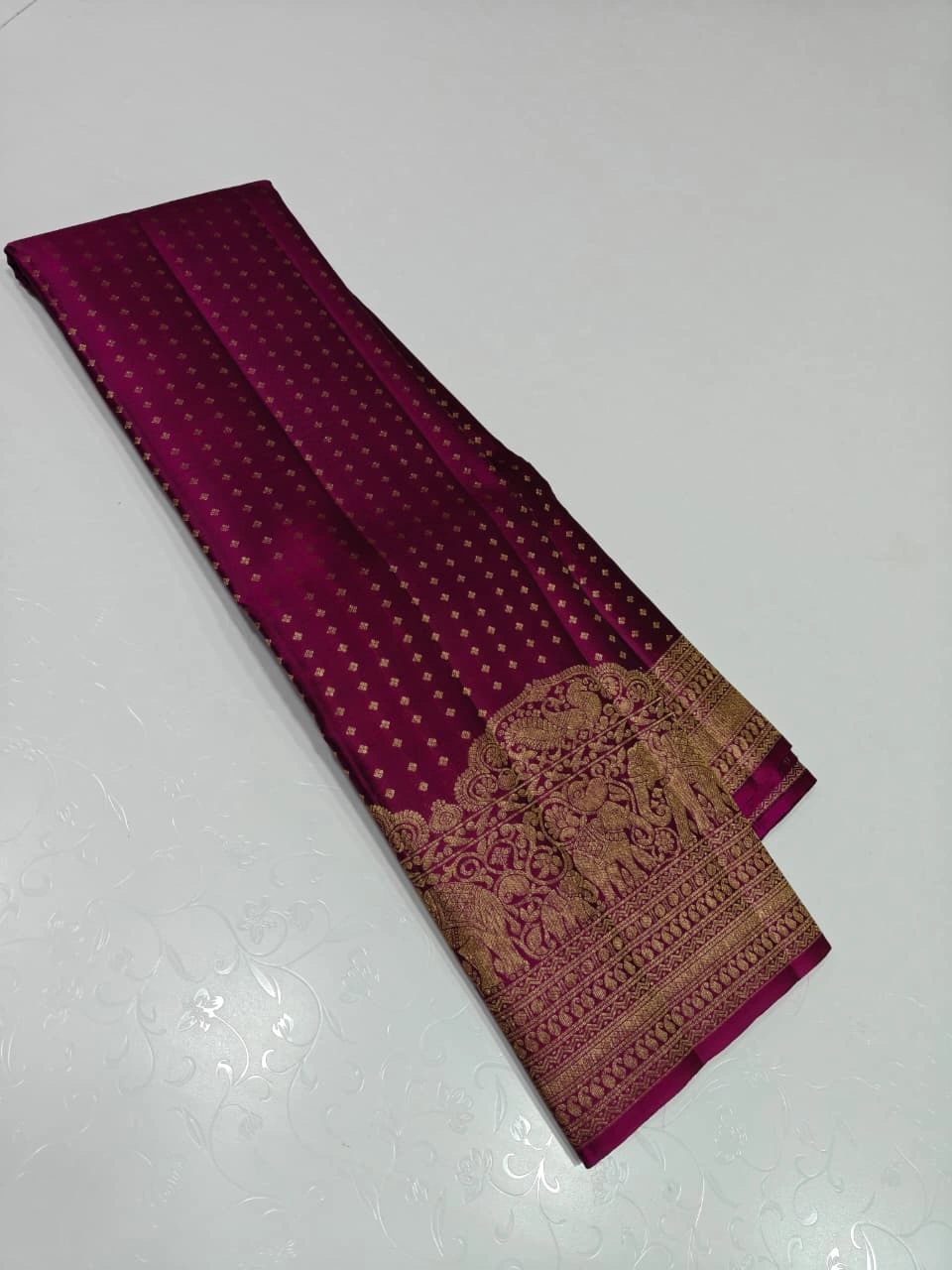 Deep Purple Kanchipuram Silk Saree